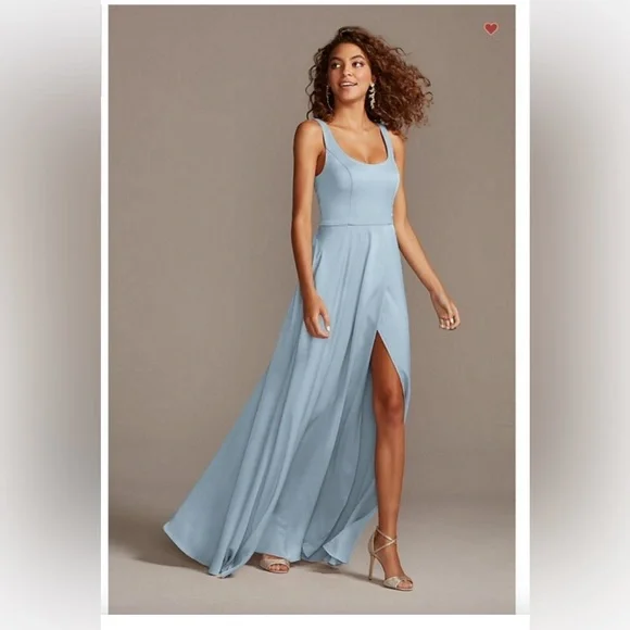 crepe back satin scoop tank bridesmaid dress crepe-back satin scoop tank bridesmaid dress